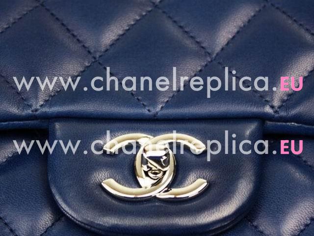 Chanel Marine Lambskin Flap Bag In Navy Blue(Silver) A47600-93925