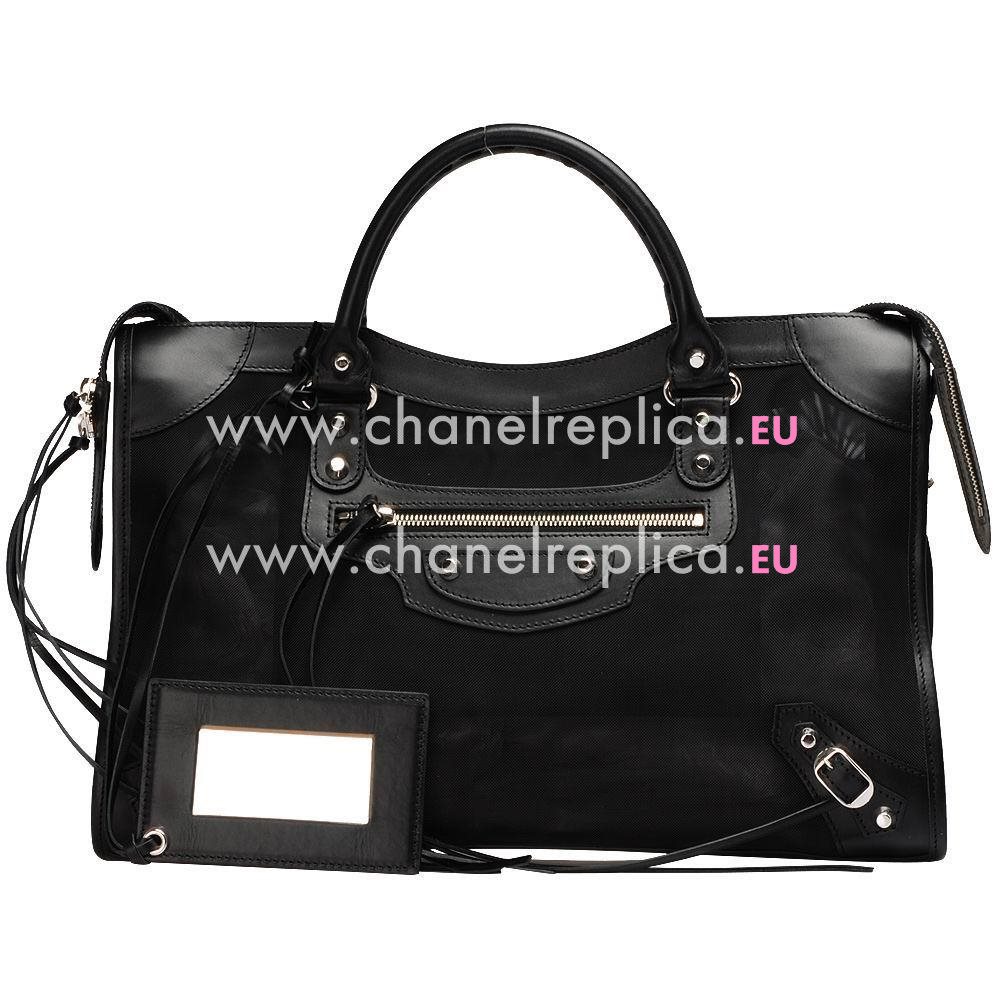 Balenciage City Lambskin Silvery hardware Classic Bag Black B2055009
