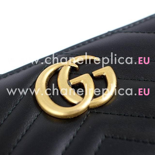Gucci Calfskin Zipper Wellets Black G7052605