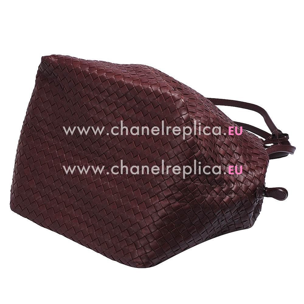 Bottega Veneta Classic Intrecciato Nappa Weave Shoulder Bag In Burgunder B5212050