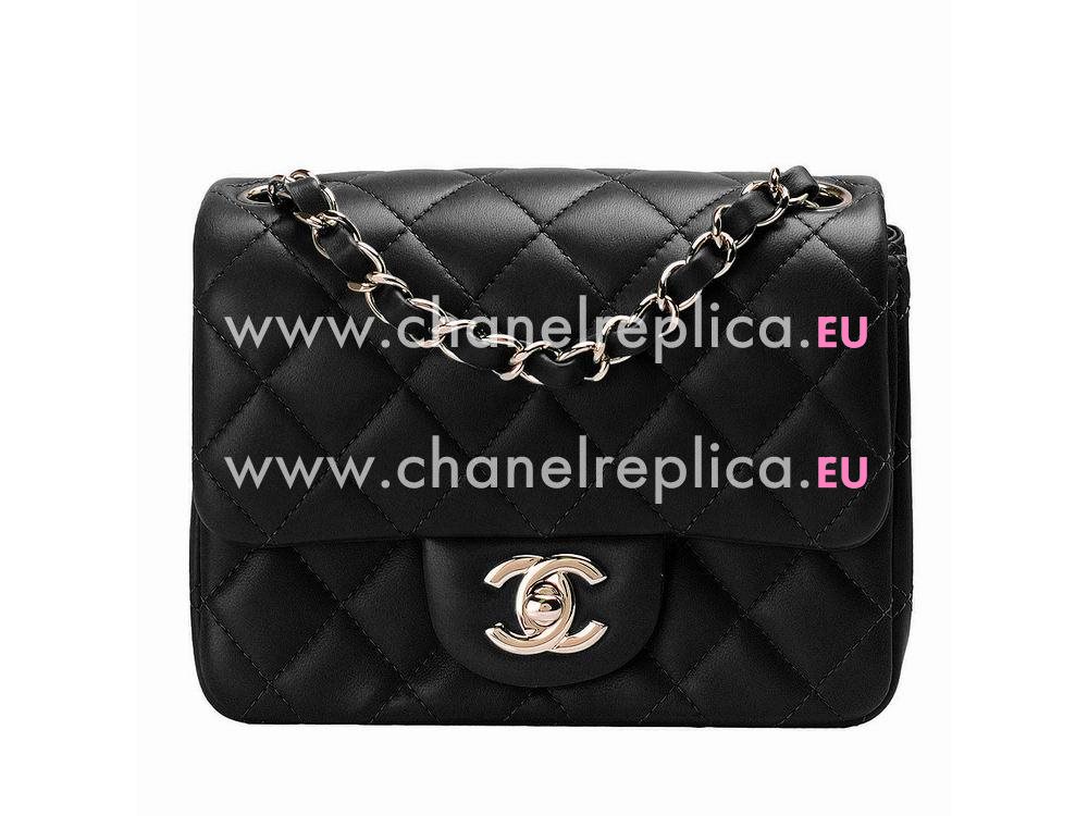 Chanel Mini Coco 2.55 Lambskin Flap Bag Black(Gold) A35222