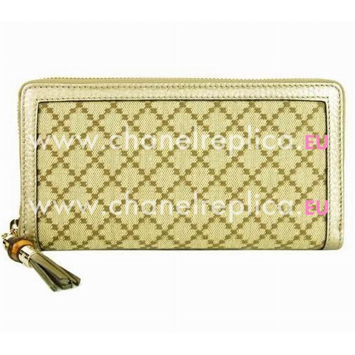 Gucci Cotton Wallet Bag In Khaki/Champagne Gold G6111522