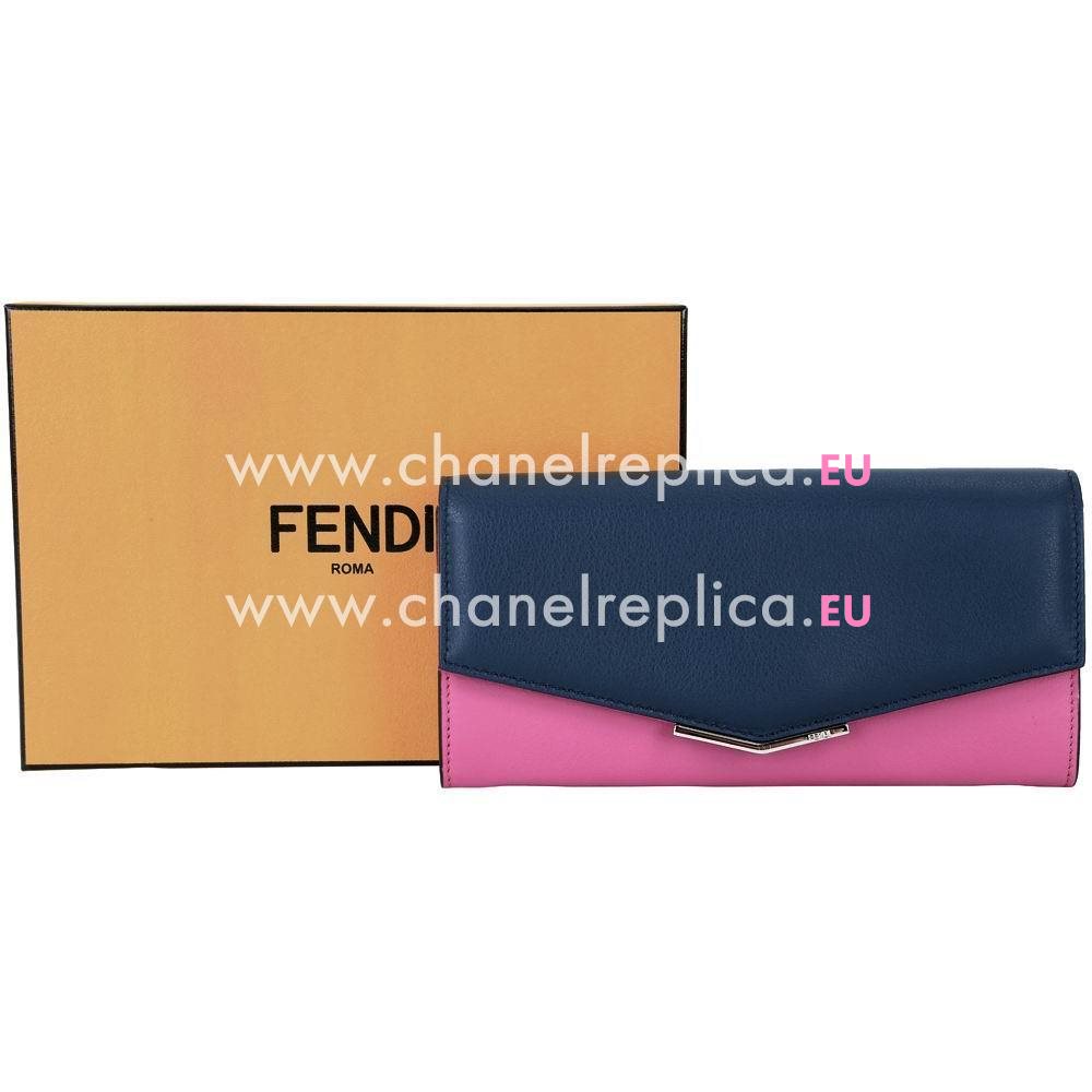 Fendi Petite 2Jours Cowhide Envelope bag Blue/Pink F1548675