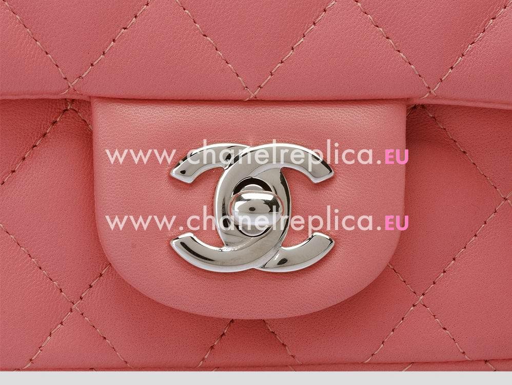 Chanel 2013 Lambskin CC Lock CrossBody Bag Hot Pink Silver A45534