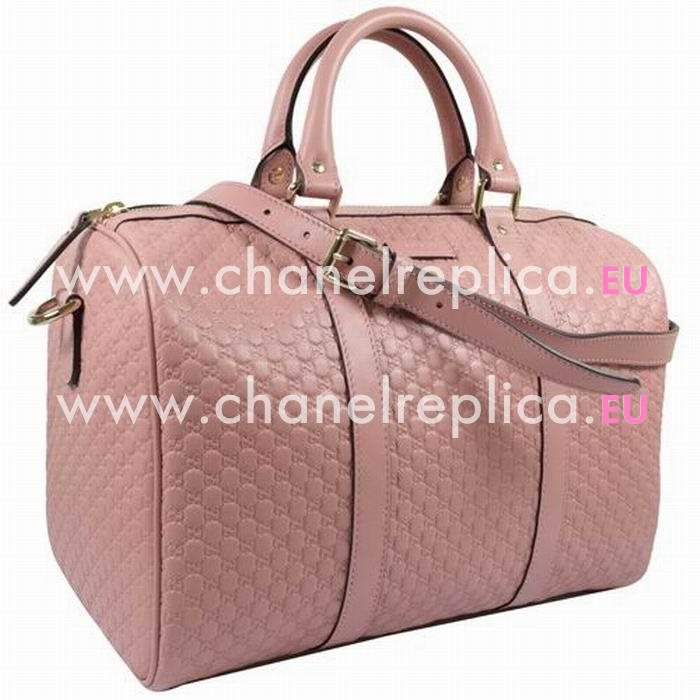 Gucci Classic GG Jacquard Weave Calfskin Boston Bag In Pink G6122208