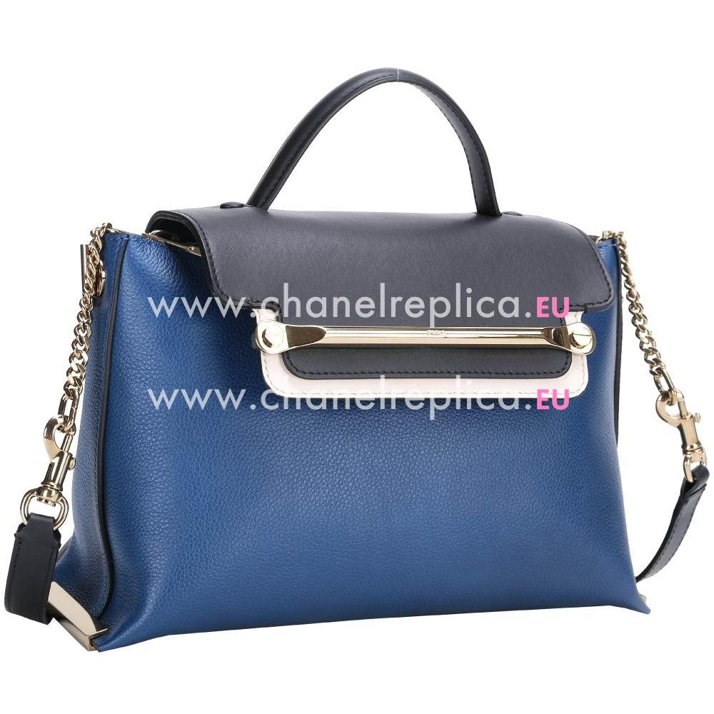 Chloe Clare Calfskin Hand Bag In Blue C5718008
