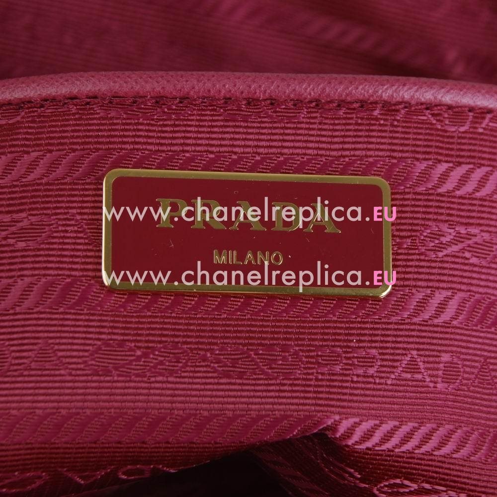 Prada Teaauto Saffiano Classic Triangle Logo Nylon Chain Handle/Shoulder Bag Peach PBN52269