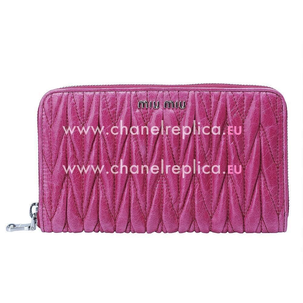 Miu Miu Matelassé Nappa Wallet In Purple MM4816044