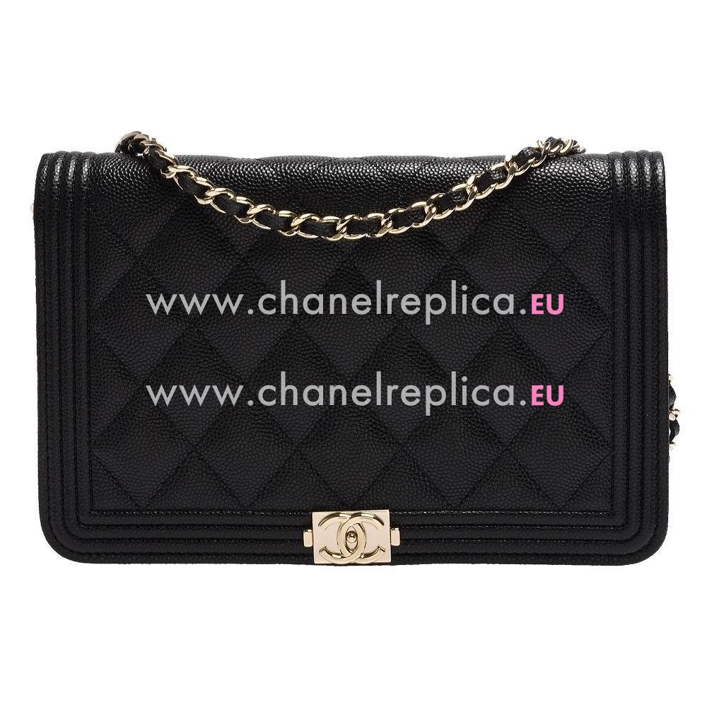 Chanel Classic Boy Caviar Calfskin WOC Hand/Shoulder Bag Black C7030801
