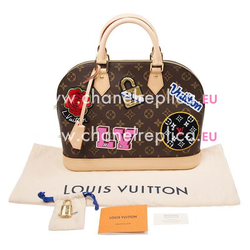 Louis Vuitton monogram Canvas With Applied and Printed Patches Alma PM M43990