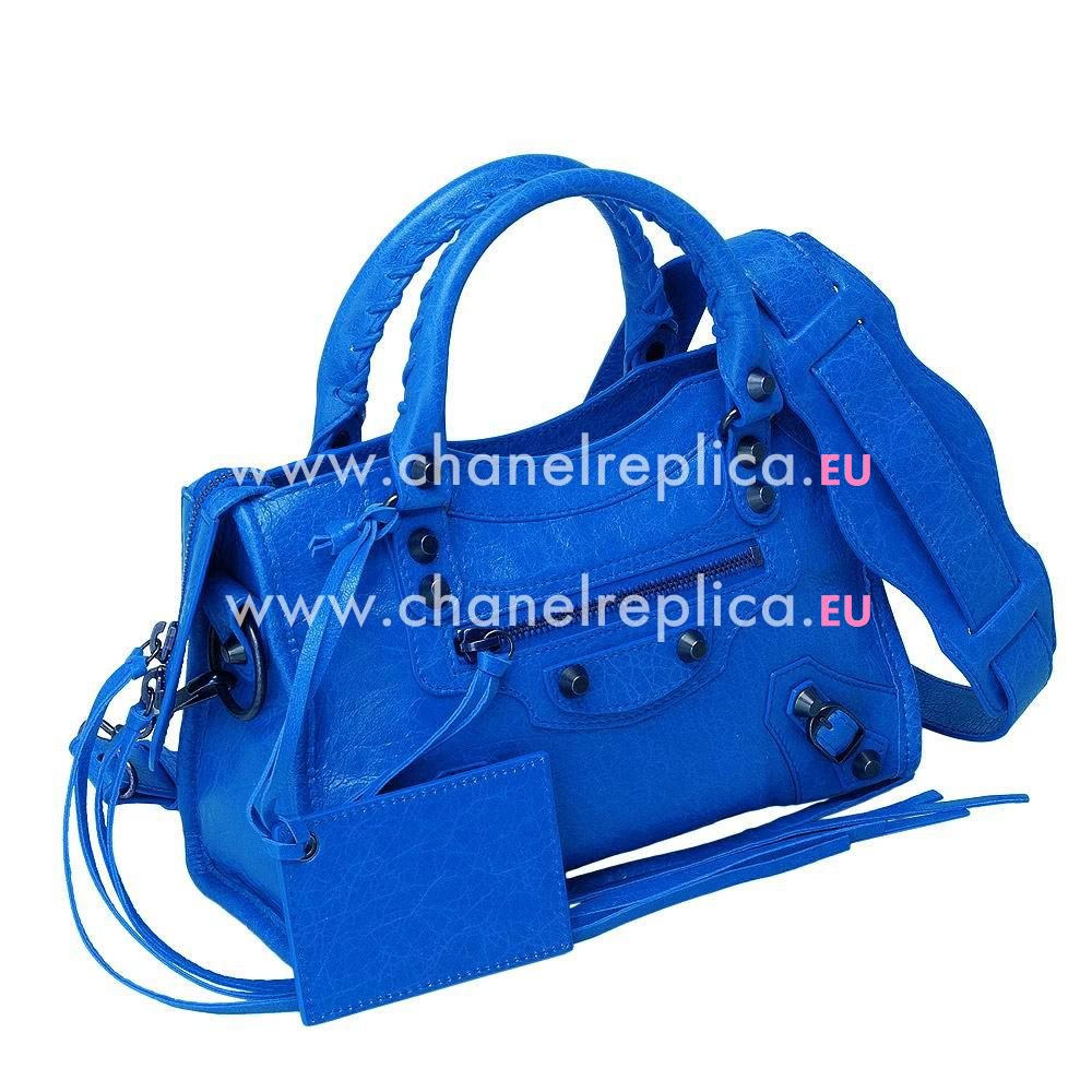 Balenciage City Lambskin Black hardware Classic Mini Bag Greece Blue B2055056