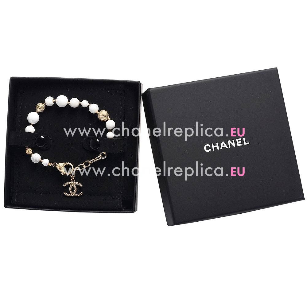 Chanel Classic CC Logo Marble Wrist Chain Gold Color FD755508