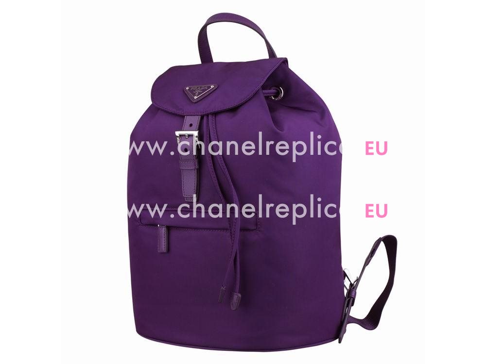 Prada Classic Triangle Logo Nylon Backpack Purple PR55445