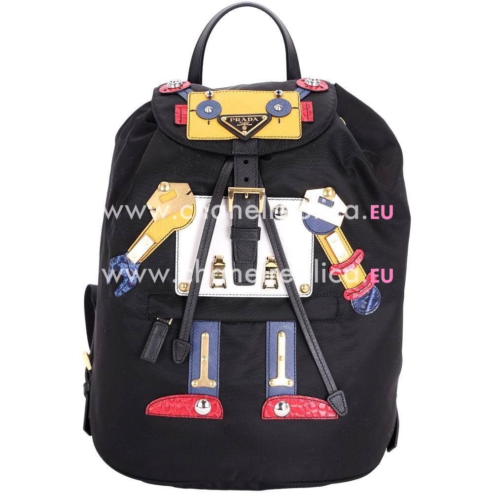 Prada Robot Cowskin Nylon Backpack Black P7031303