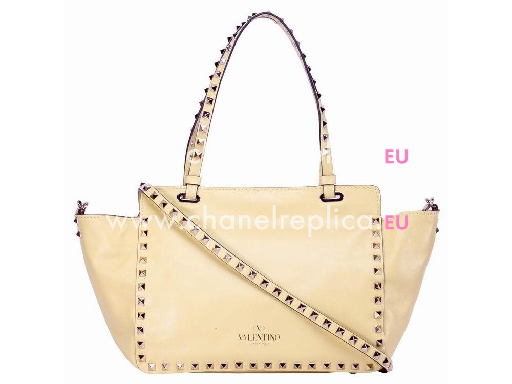 Valentino Rockstud Calfskin Small Handbag Yellow VA759132