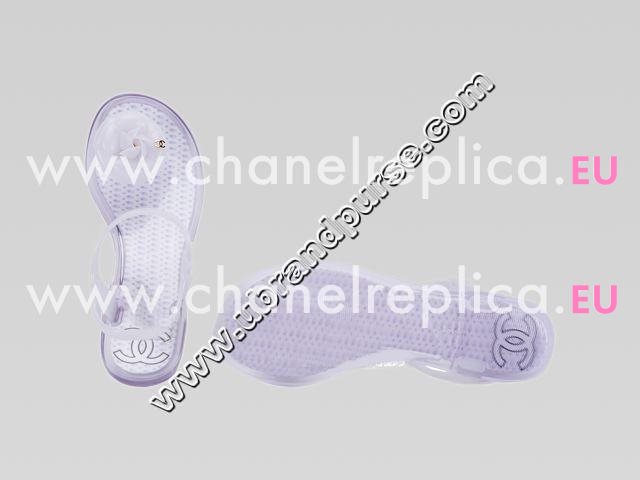 2013 Chanel Double C Camellia Strappy Sandals In White A45889