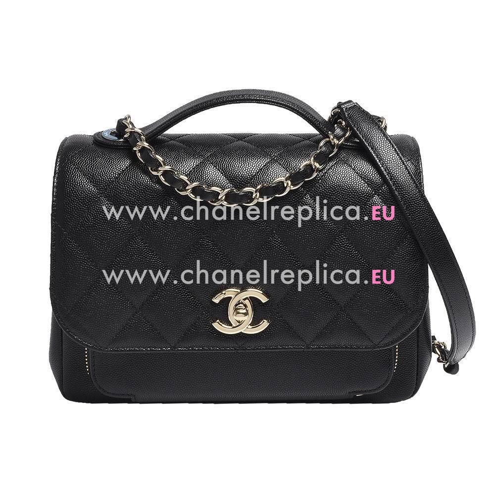 CHANEL Affinity Gold Hardware Rhombic Caviar Calfskin Bag in Black A789A49