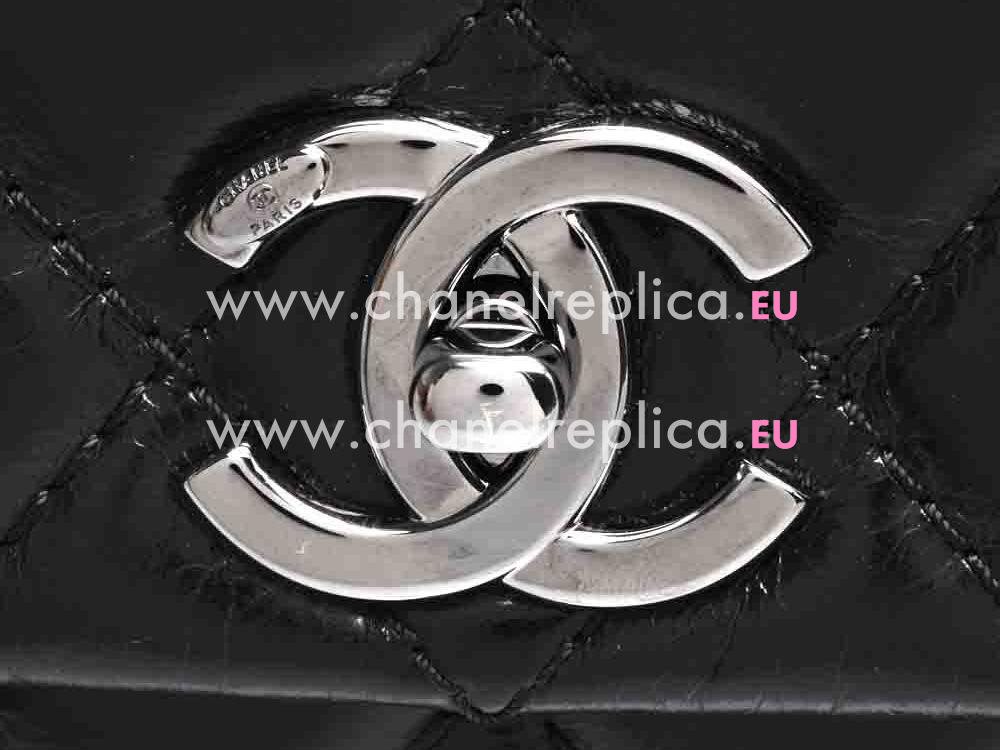 Chanel Calfskin Restoring Ancient Ways Silver Chain(Black) A57599