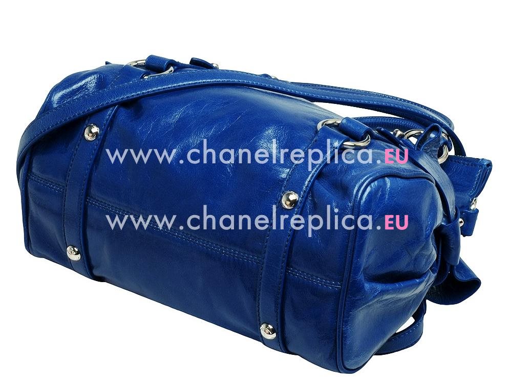 Miu Miu Vitello Lux Calfskin Bow Bag Sapphire Blue MU5635
