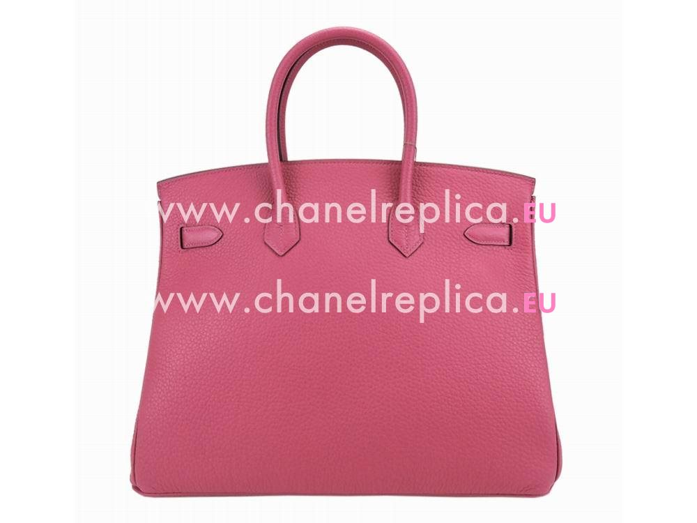 Hermes Birkin 35 Fuschia Clemence Leather Palladium Bag BK35-K5-VF-T-N