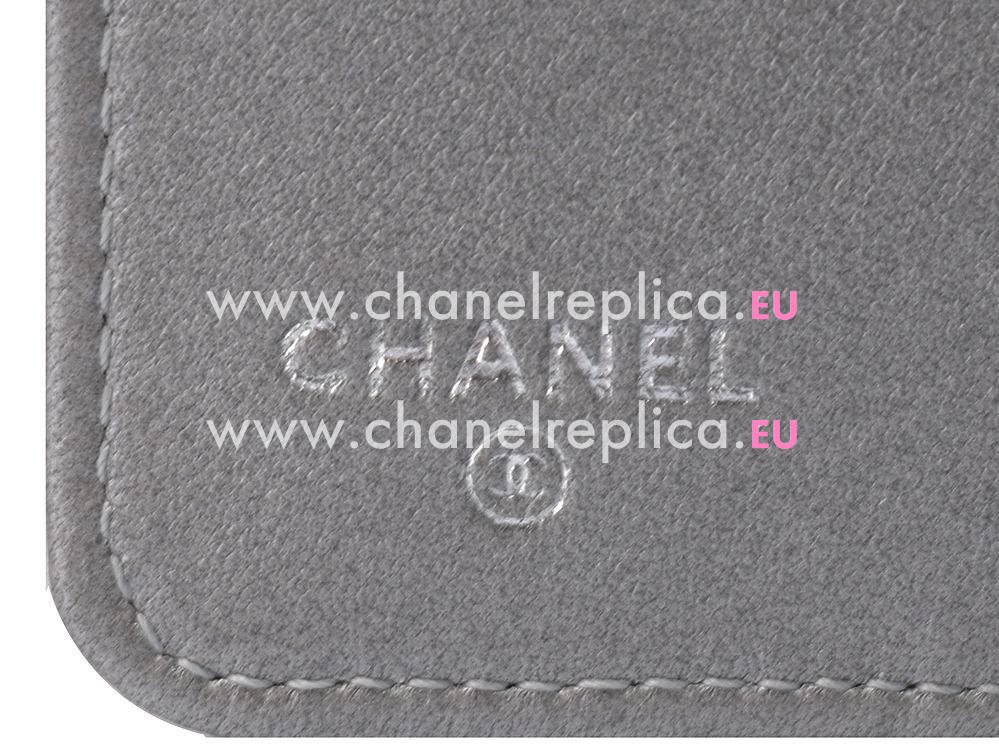 Chanel Camellia Lambskin CC Wallet In Black A32084