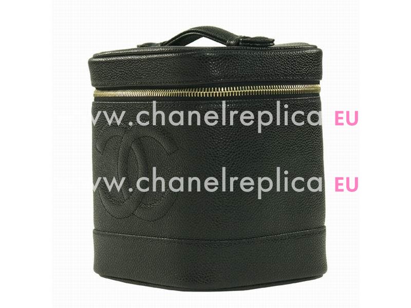 Chanel Caviar Cosmetics Case In Black A847566
