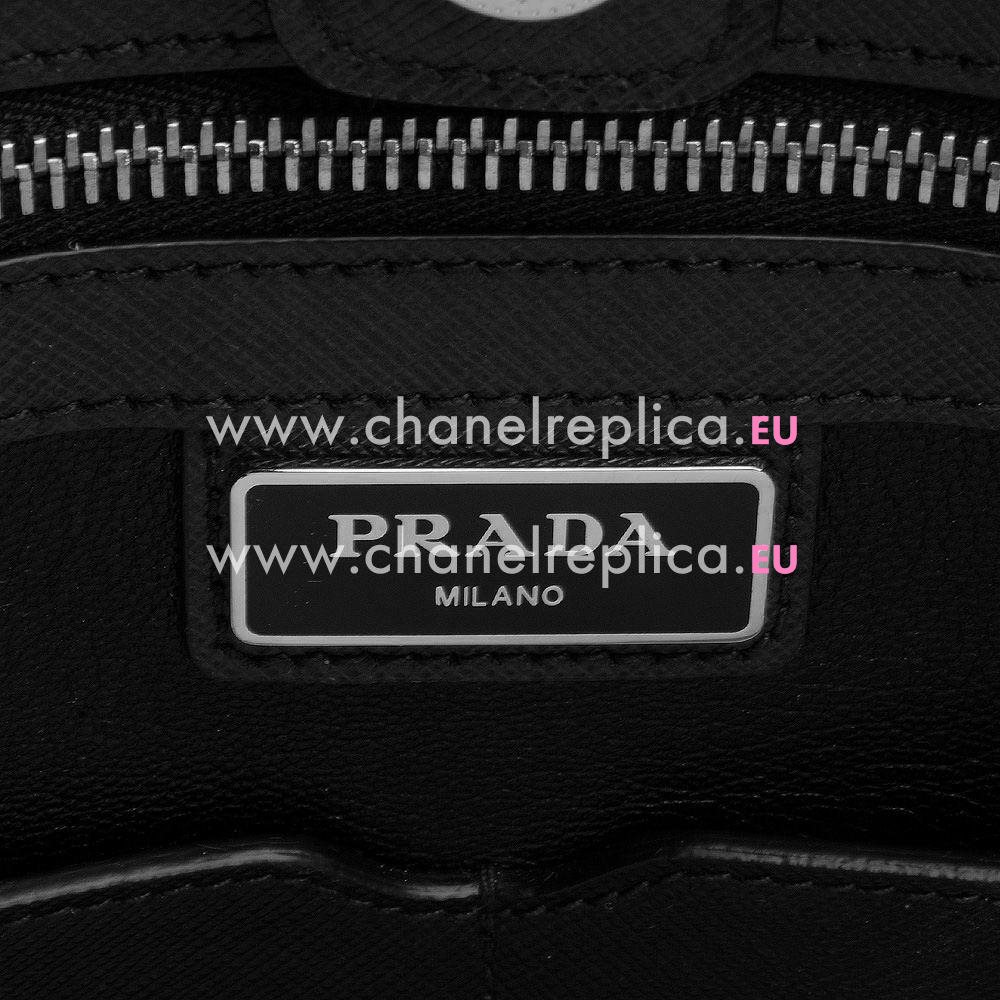 Prada Saffiano Travel Classic Cowhide Briefcase Black PR161016012