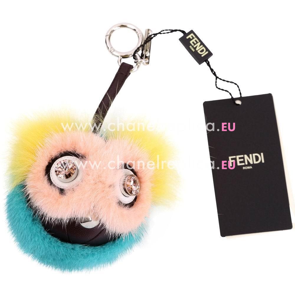 FENDI Dazzling Charm Bag Bugs The Fox Pandent Water Green F6122804