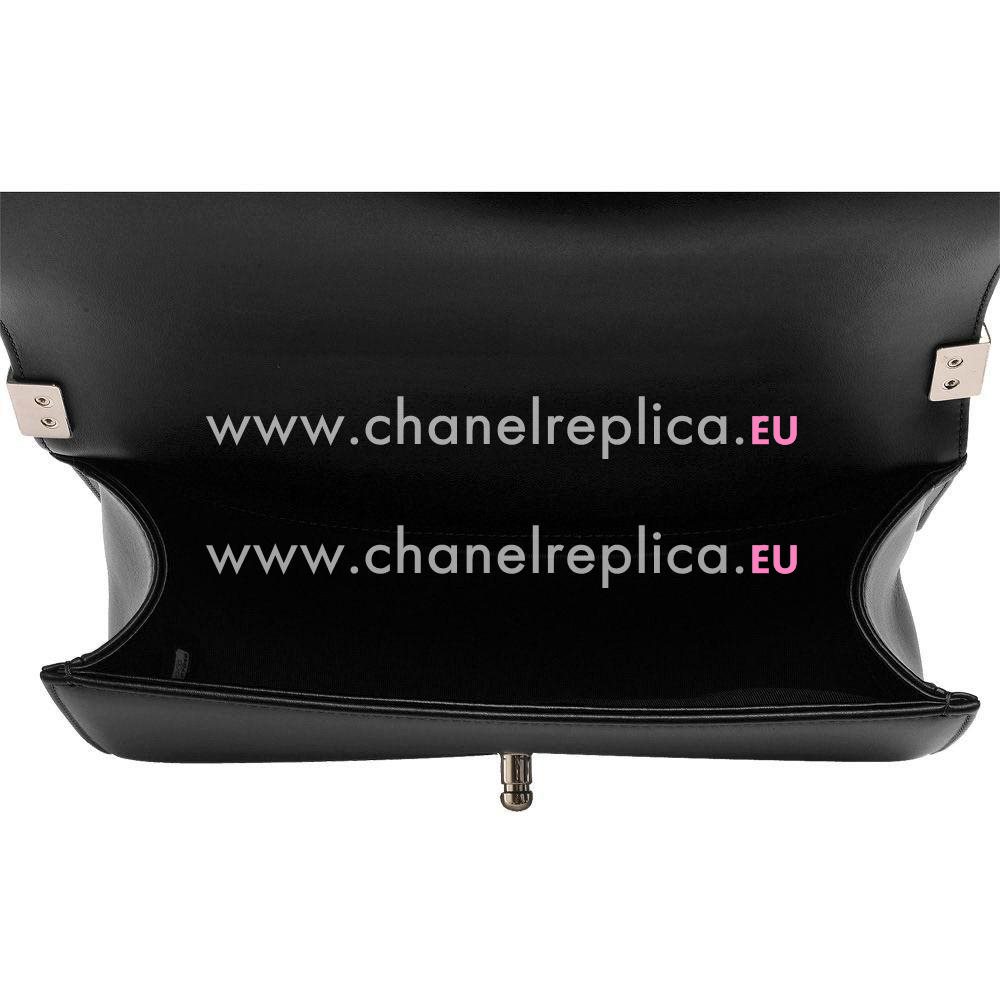 CHANEL Boy V Gold Hardware Lambskin Bag in Black C7112903