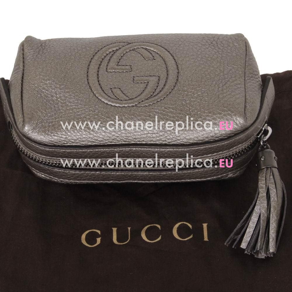 Gucci SOHO GG Calfskin Leather Bag In Bronze Golden G554911