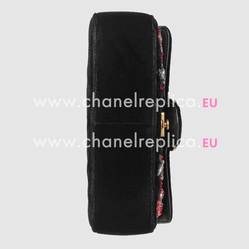 Gucci GG Marmont embroidered velvet mini bag 446744 K4DTT 1093