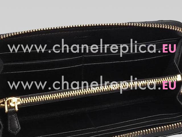 Prada Nappa Gaufre Lambskin Leather Chain Purse In Black P562495