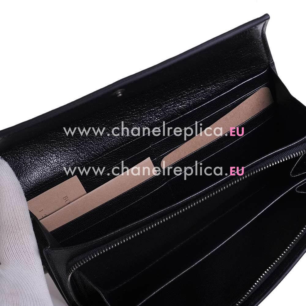 Bottega Veneta Classic Weave Nappa Wallet In Black B6110714