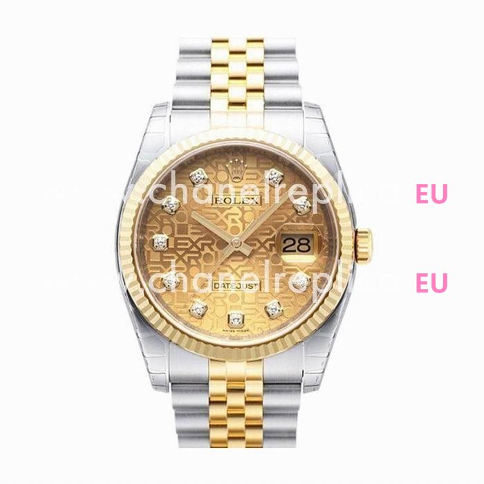 Rolex Datejust Automatic 37mm 18K Gold Stainless Steel Watch Gold R116233-10