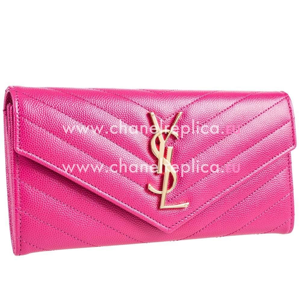 YSL Saint Laurent Cavier Calfskin Y Wallets In Pink YSL5350297