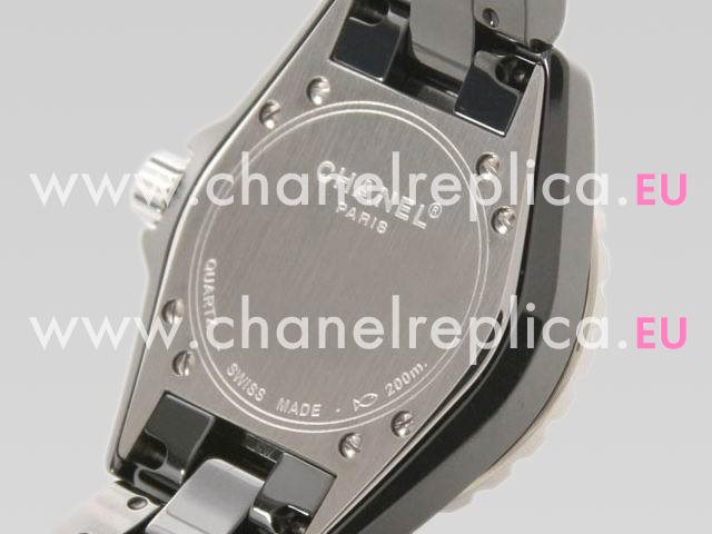 CHANEL Sports J12 Ruby Index Ceramic Black Ladys Watch H1634