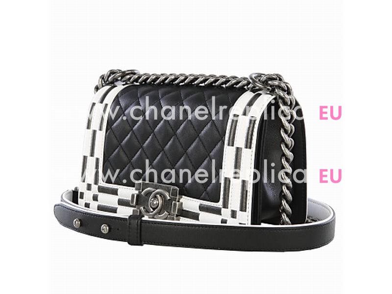 Chanel Calfskin Anti-silver Chain Mini Boy Bag Black A92201-Y25918-C0229