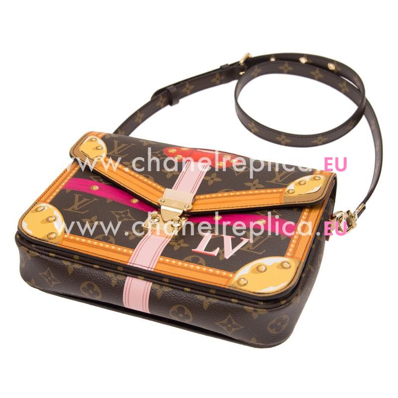 Louis Vuitton Printed Monogram Coated Canvas Natural Cowhide Trim Pochette Metis Bag M43628