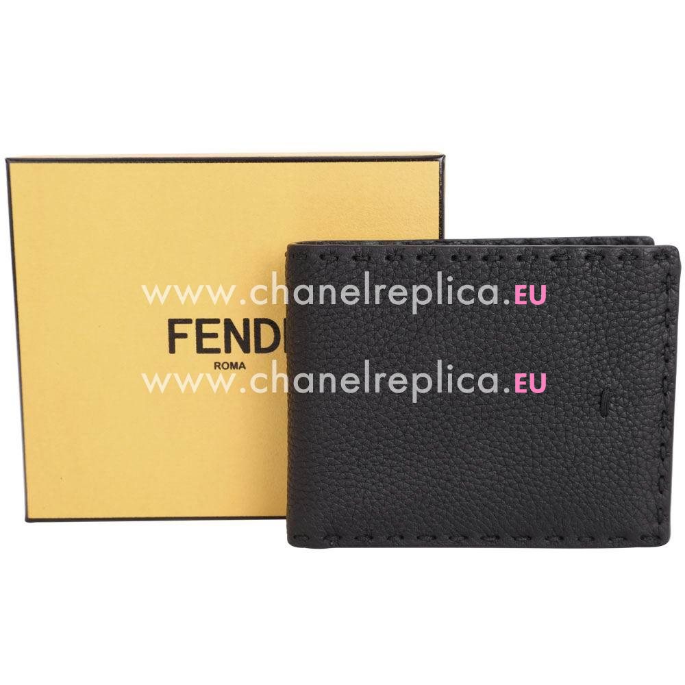 FENDI Caviar Calfskin Zipper Wallets Black F7041306