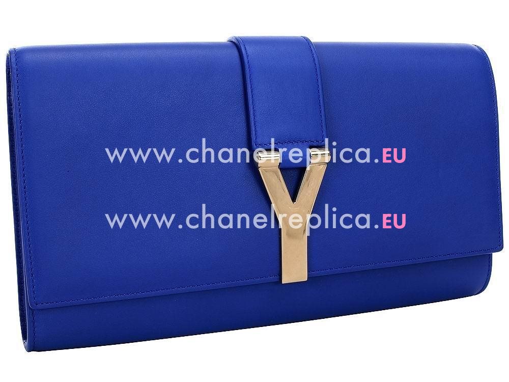 YSL Saint Leather Paris Y Calfskin Wallets In Jewelry blue YSL4964247