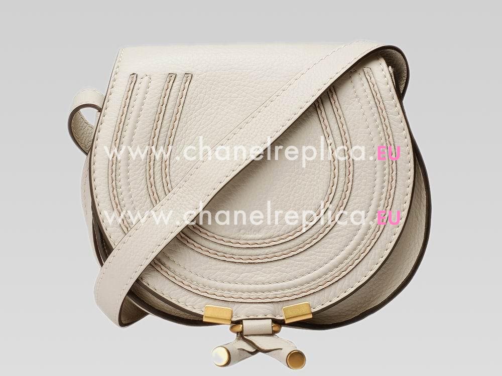 CHLOE Nano Marcie Calfskin Saddle Bag Pigeon Color C483350