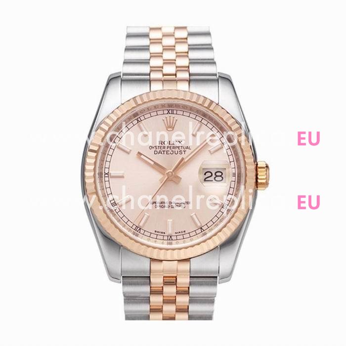 Rolex Datejust Automatic 36 mm 18K Gold Stainless Steel Watch Rose Gold R116231-2