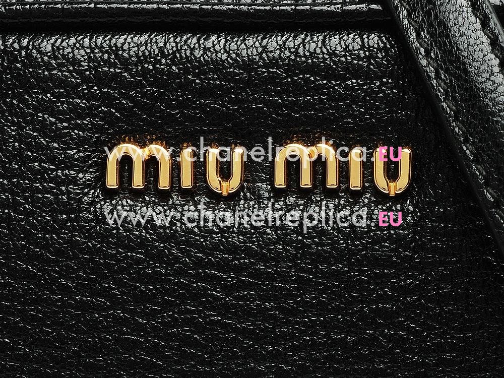 MIU MIU Pebble-finish Madras Piccole Borse Black 5BH539