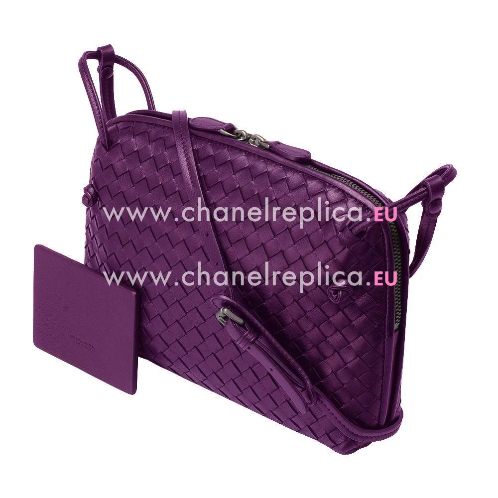 Bottega Veneta Crossbody Classic Nappa Woven Shouldbag Dark Purple B5777673