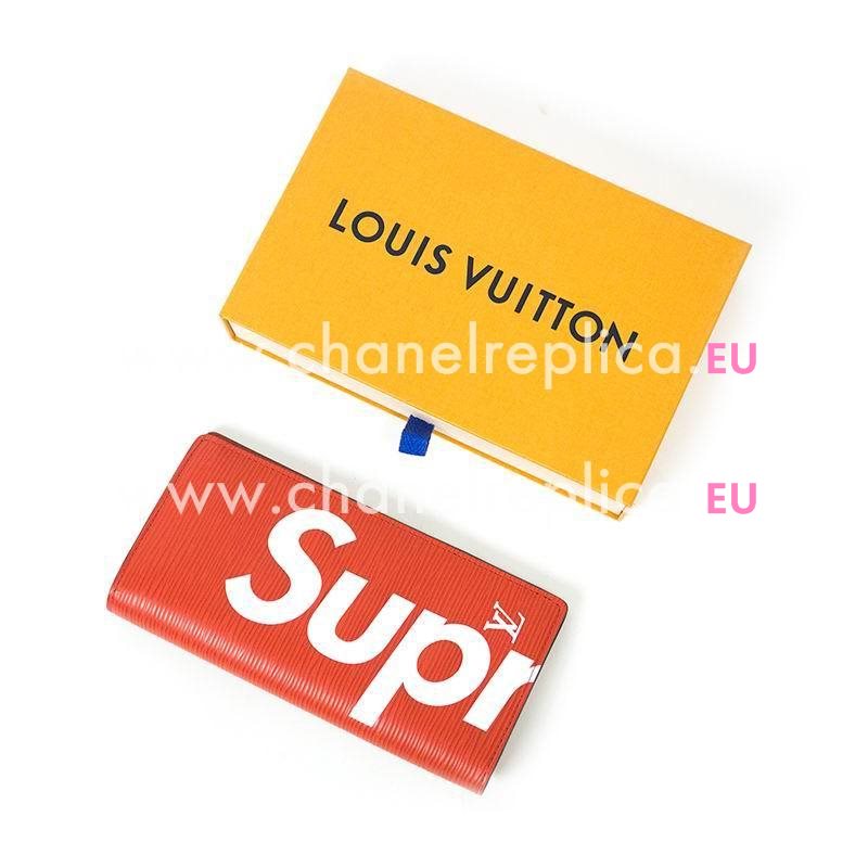 Louis Vuitton Supreme X EPI Leather Red Brazza Wallet M67719
