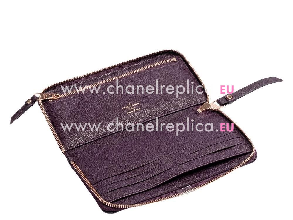 Louis Vuitton Monogram Empreinte Calfskin Secret Long Wallet Purple M60298