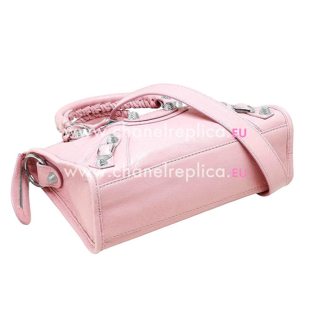 Balenciage City Lambskin Silvery hardware Classic Mini Bag Sakura Pink B5199240