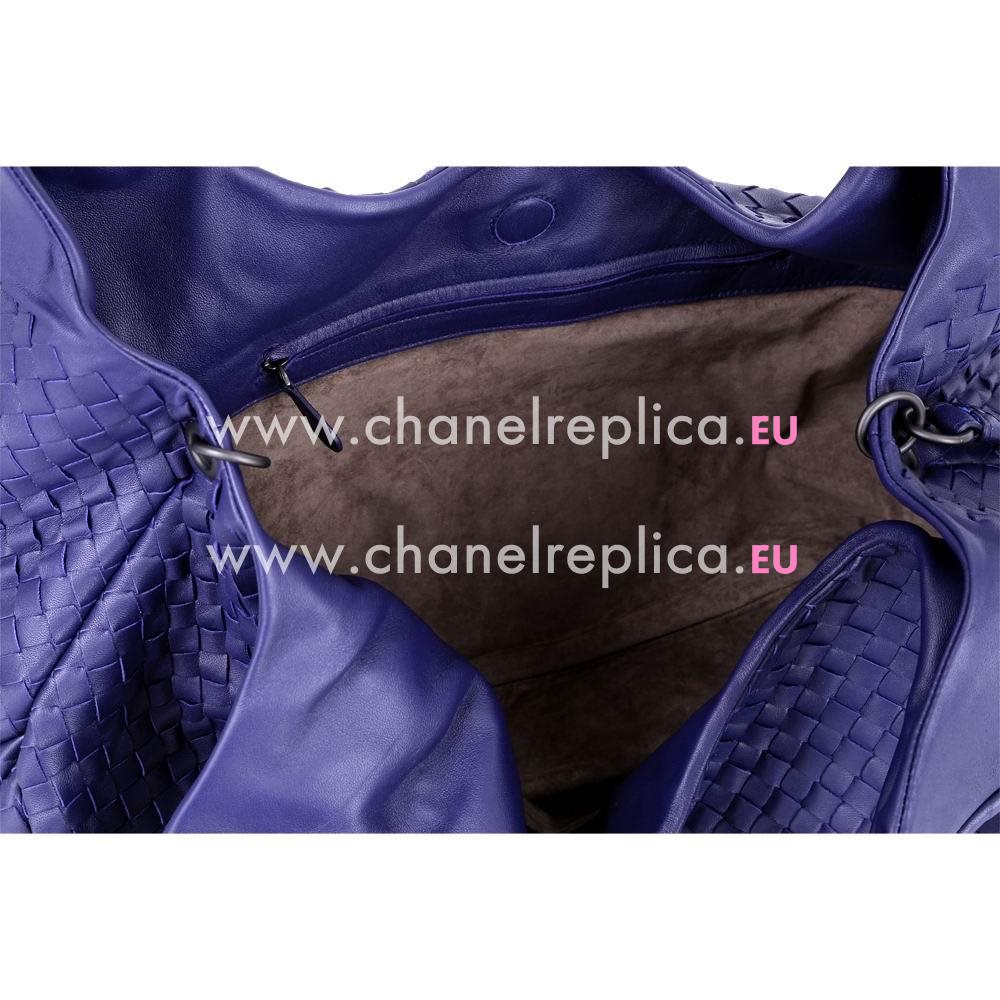 Bottega Veneta Campana Nappa Woven Large Shouldbag Blue B9110303