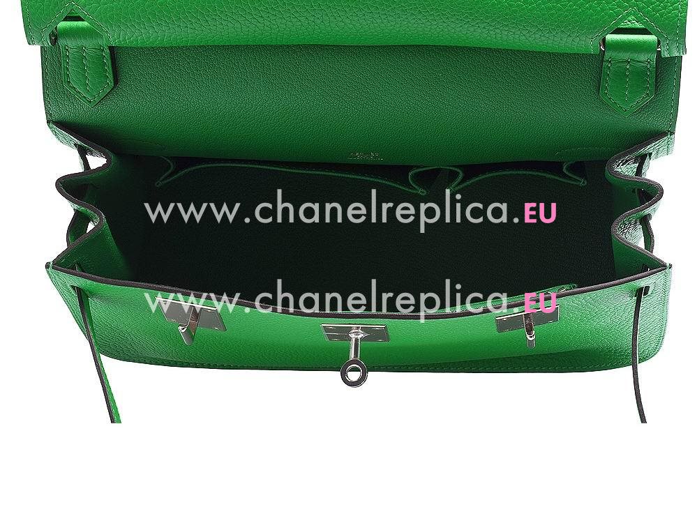 Hermes Jysiere Cowhide 28cm Bag Malachite Green H1069MGS