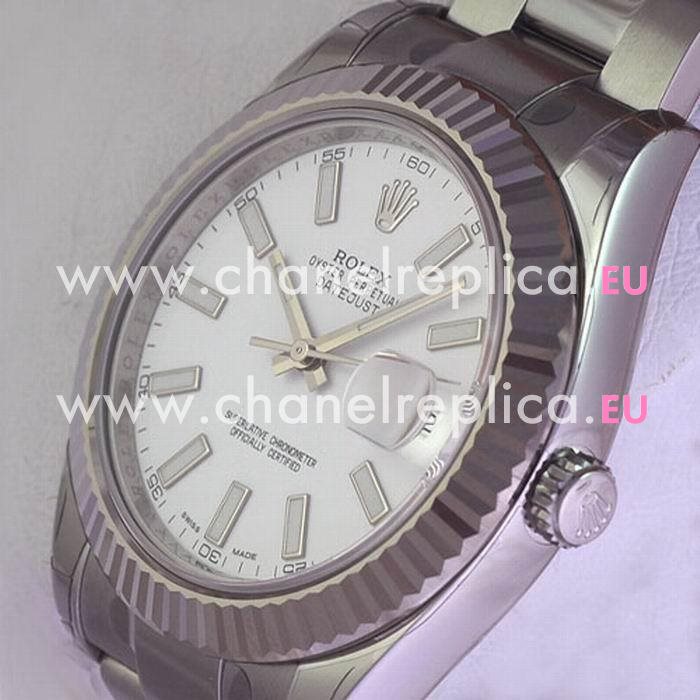 Rolex Datejust Automatic 41mm Stainless Steel Watch White R116334